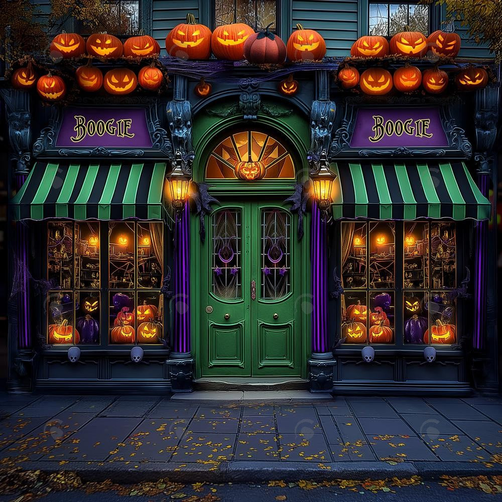 Allenjoy Halloween Boogie Shop Photography Backdrop Gbsx-00948
