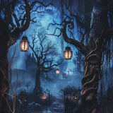 Allenjoy Halloween Creepy Haunted Forest Photography Backdrop Gbsx-00883
