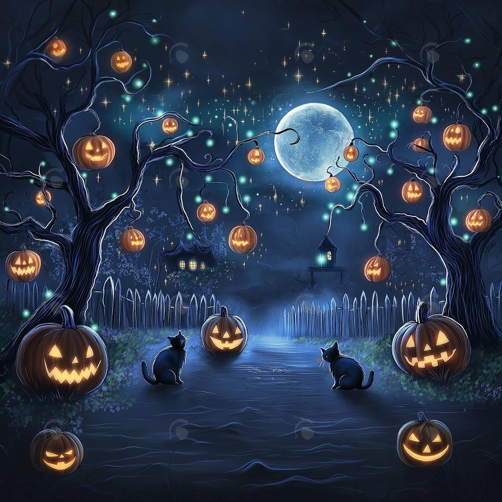 Allenjoy Halloween Divine Spooky Tree Photography Backdrop Gbsx-01165