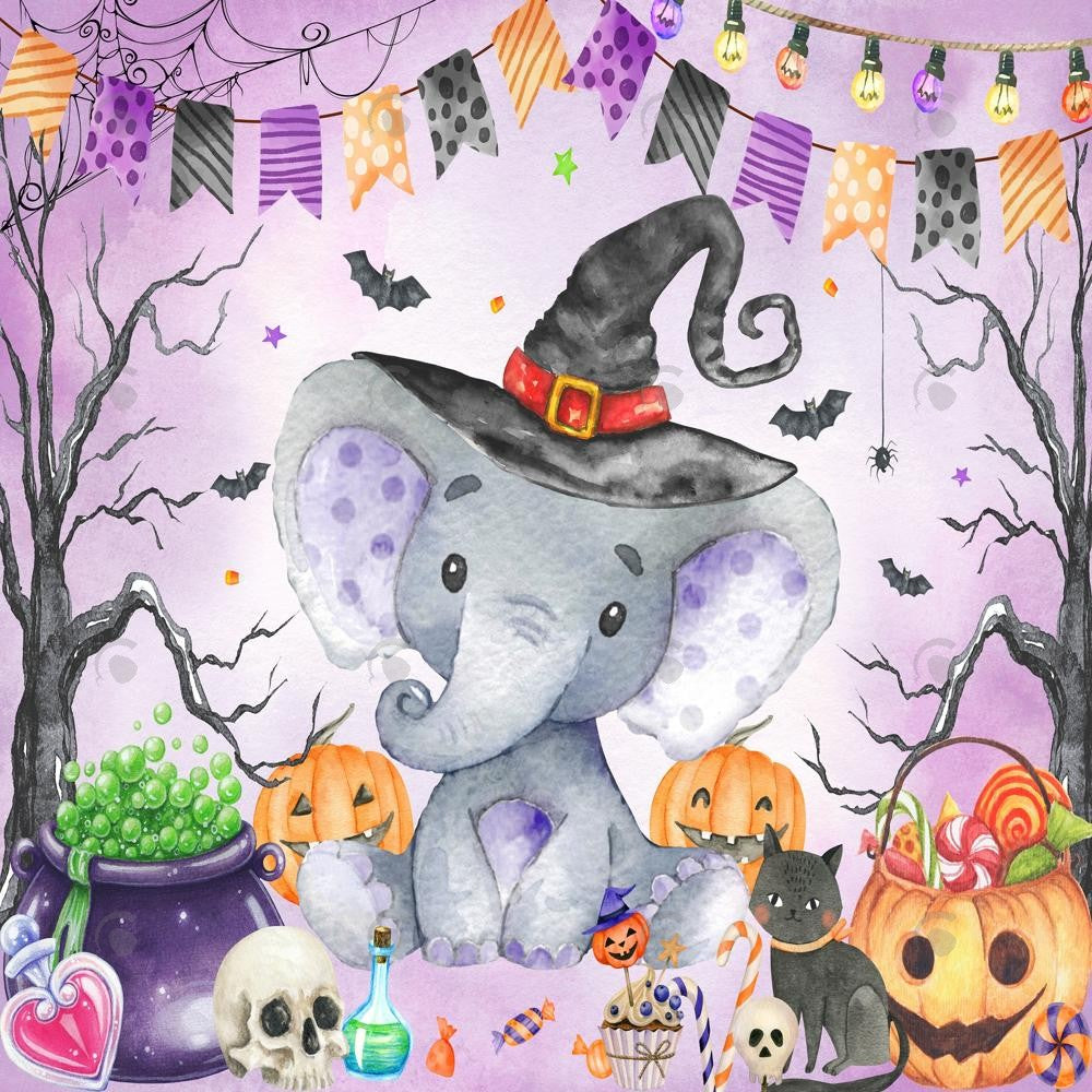 Allenjoy Halloween Elephant Photography Backdrop Gbsx-00673
