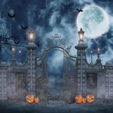 Allenjoy Halloween Horror Moon Night Cemetery Photography Backdrop Gbsx-00667