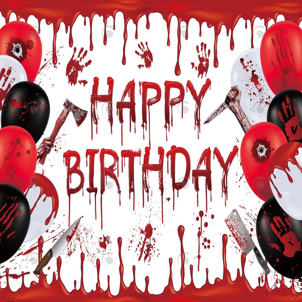 Allenjoy Halloween Killer Birthday Theme Photography Backdrop Gbsx-00251