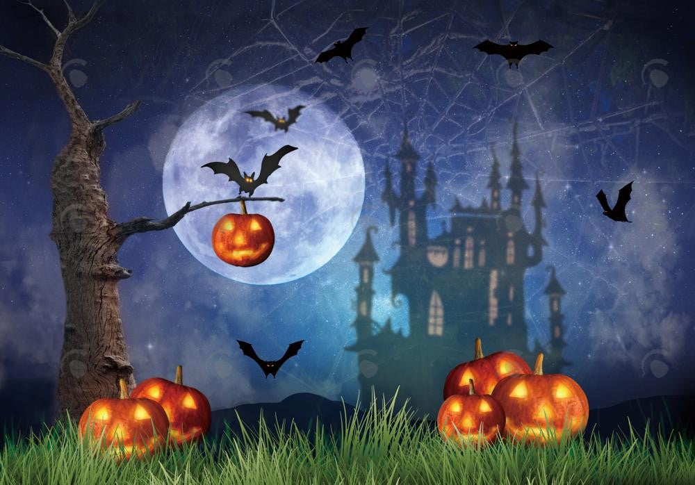 Allenjoy Halloween Night Forest Photography Backdrop GBSX-00175