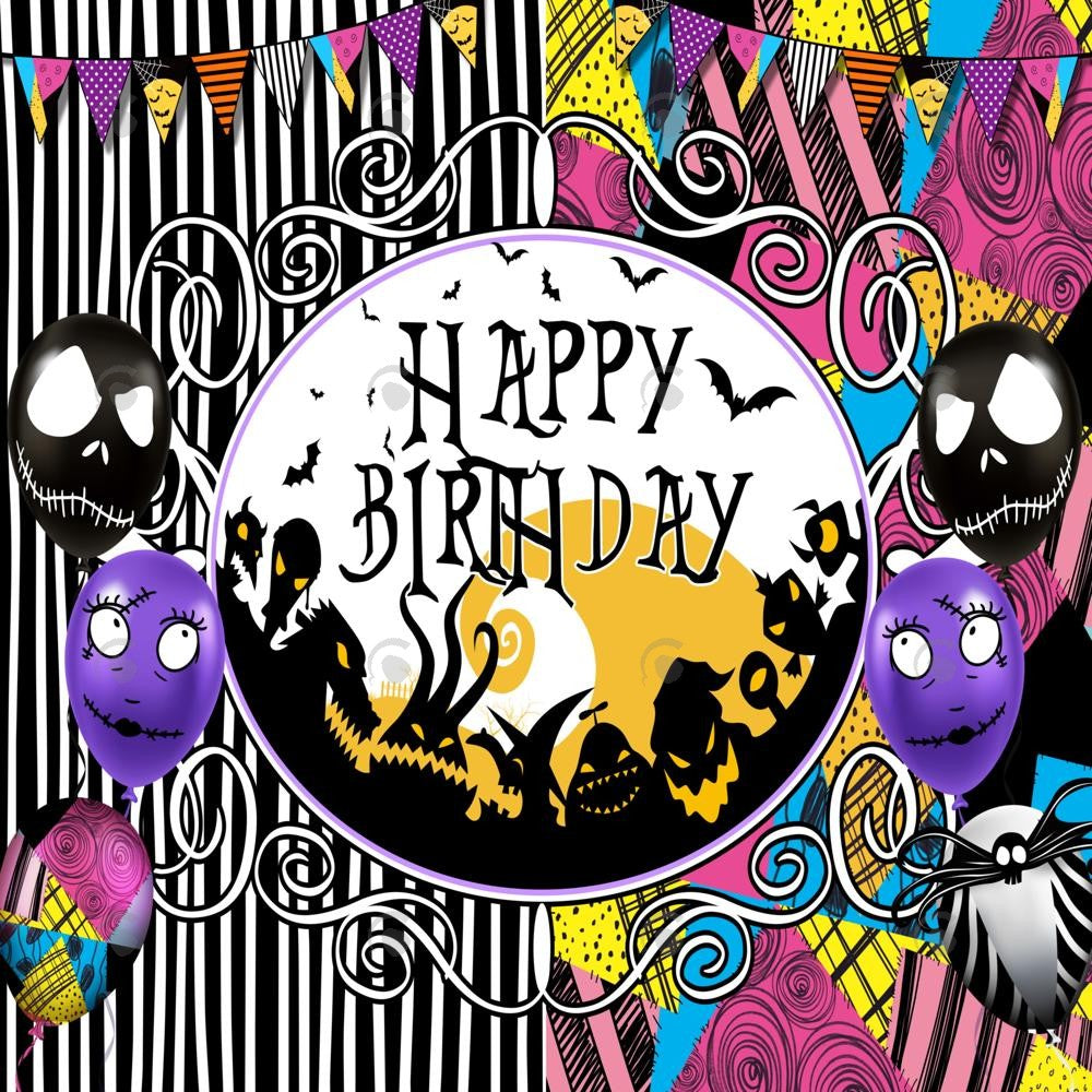 Allenjoy Halloween Nightmare Happy Birthday Photography Backdrop Gbsx-00244