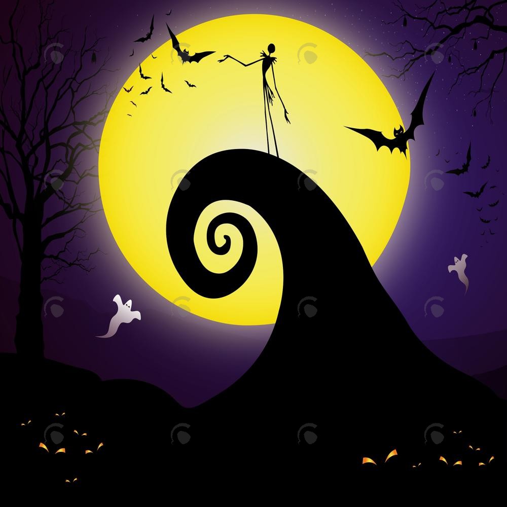 Allenjoy Halloween Nightmare Moon Night Photography Backdrop Gbsx-00885