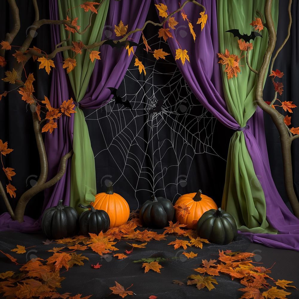 Allenjoy Halloween Purple Curtains Wall Photography Backdrop Gbsx-00787