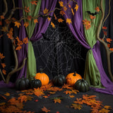 Allenjoy Halloween Purple Curtains Wall Photography Backdrop Gbsx-00787