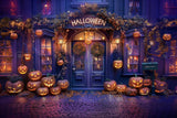 Allenjoy Halloween Purple Doorway Photography Backdrop Gbsx-00632
