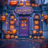 Allenjoy Halloween Purple Doorway Photography Backdrop Gbsx-00633