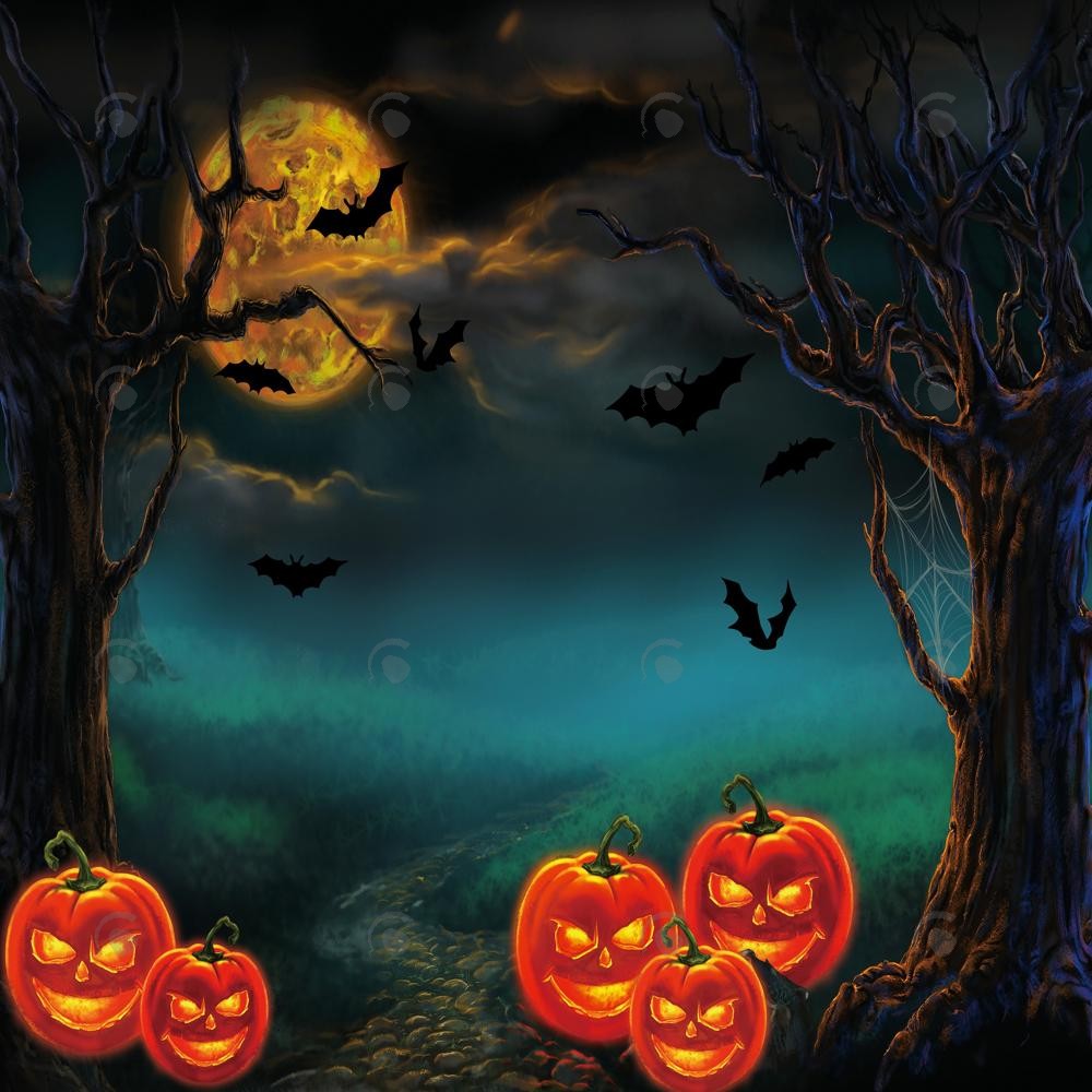 Allenjoy Halloween Scary Forest Night Photography Backdrop Gbsx-00674