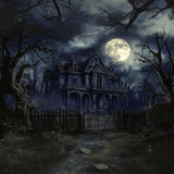 Allenjoy Halloween Spooky Forest Haunted House Photography Backdrop Gbsx-01036