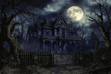 Allenjoy Halloween Spooky Forest Haunted House Photography Backdrop Gbsx-01036
