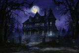 Allenjoy Halloween Spooky Forest Haunted House Photography Backdrop Gbsx-01037