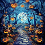 Allenjoy Halloween Spooky Forest Trees Photography Backdrop Gbsx-00788
