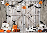 Allenjoy Halloween Wood Barn Door Photography Backdrop GBSX-00177