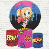 Prankster Queen. Custom Round Backdrop With Plinths AS-DLZ-434200