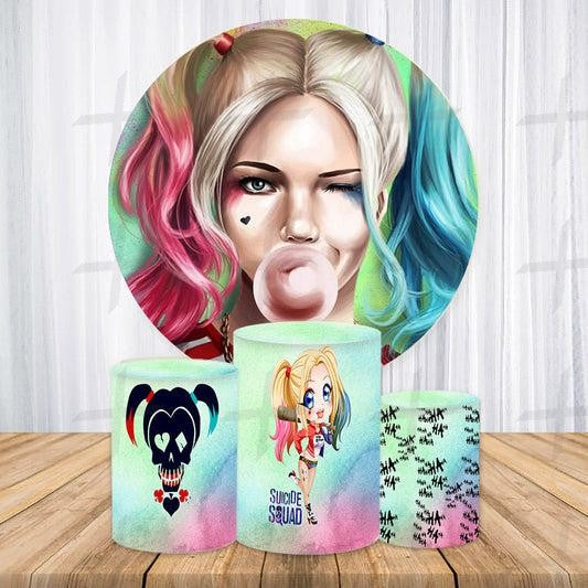 Prankster Queen. Custom Round Backdrop With Plinths AS-DLZ-9ae5ba