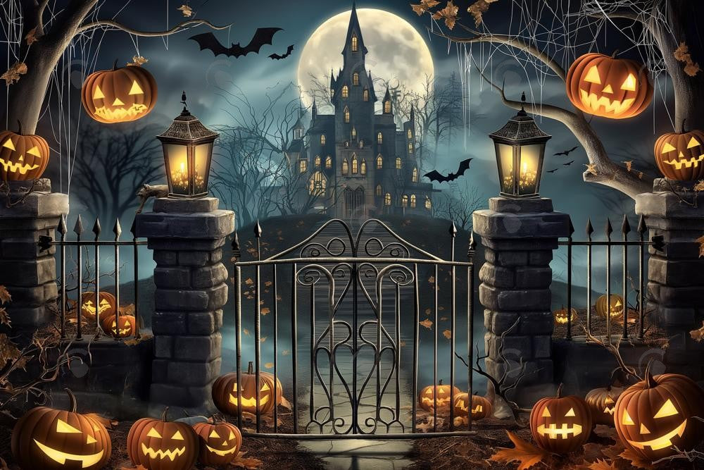 Allenjoy Haunted Mansion On The Hill Photography Backdrop Gbsx-00794