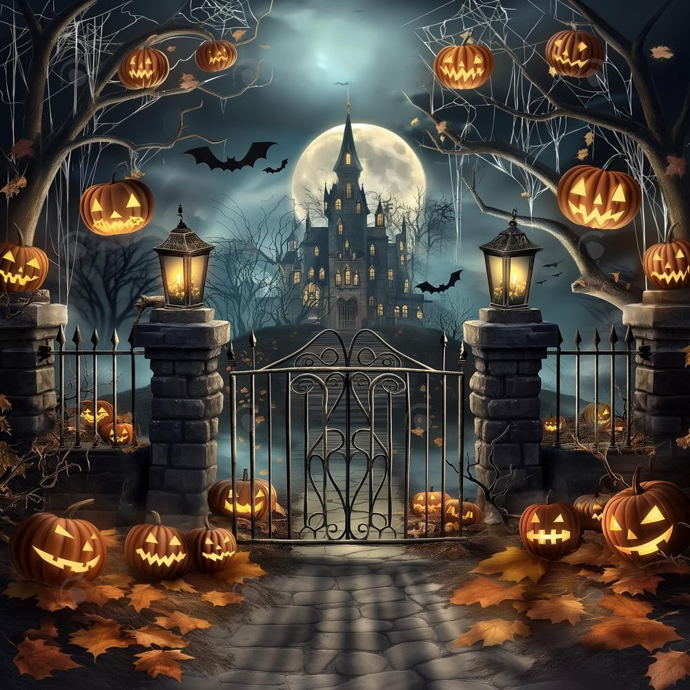 Allenjoy Haunted Mansion On The Hill Photography Backdrop Gbsx-00794