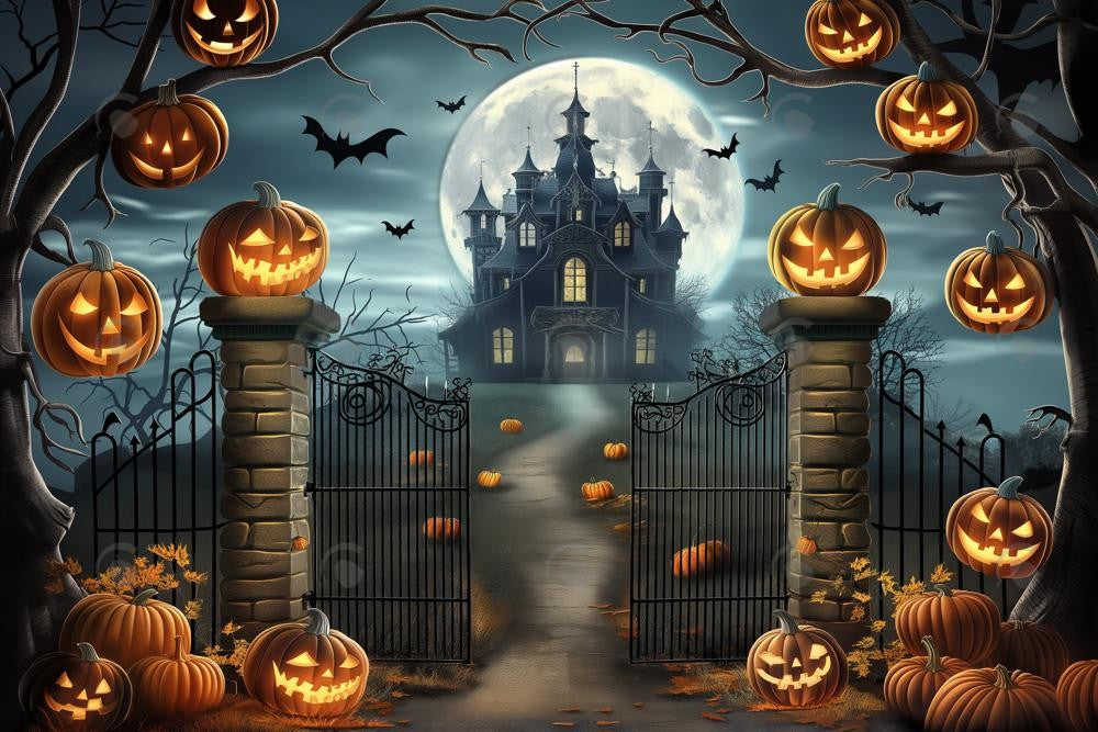 Allenjoy Haunted Mansion On The Hill Photography Backdrop Gbsx-00795