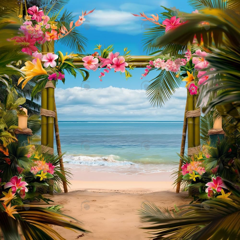 Allenjoy Hawaii Seaside Beach Photography Backdrop Gbsx-00388