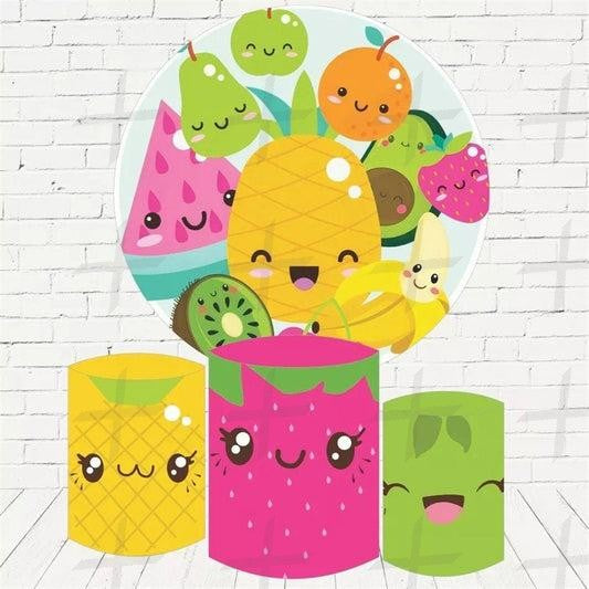 Hey Fruits Custom Round Backdrop With Plinths AS-DLZ-59acc4
