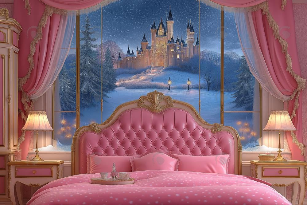 Allenjoy Holiday Royal Pink Room Headboard Photography Backdrop Gbsx-01019