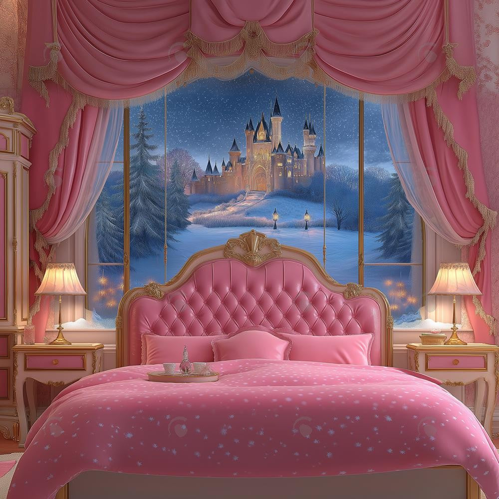 Allenjoy Holiday Royal Pink Room Headboard Photography Backdrop Gbsx-01019
