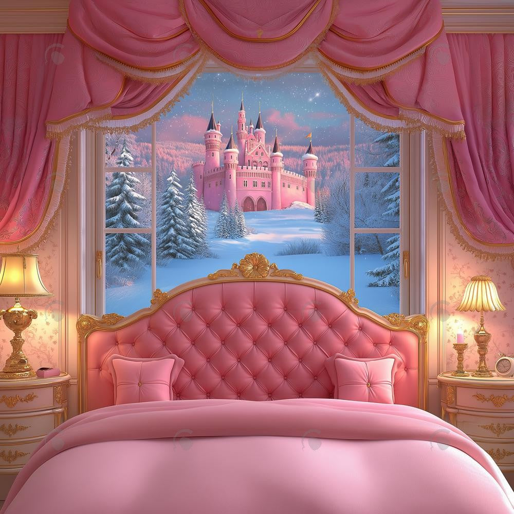 Allenjoy Holiday Royal Pink Room Headboard Photography Backdrop Gbsx-01020