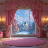 Allenjoy Holiday Royal Pink Room Window Photography Backdrop Gbsx-01017