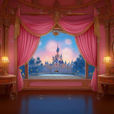 Allenjoy Holiday Royal Pink Room Window Photography Backdrop Gbsx-01018