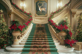 Allenjoy Holly Jolly Christmas Stairs Photography Backdrop GBSX-00004