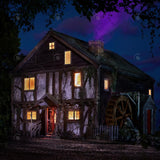 Allenjoy Horror Haunted House Forest Night Photography Backdrop Gbsx-00896