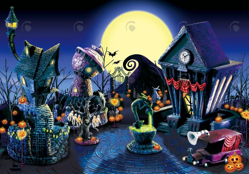 Allenjoy Horror Nightmare Town Photography Backdrop Gbsx-00984