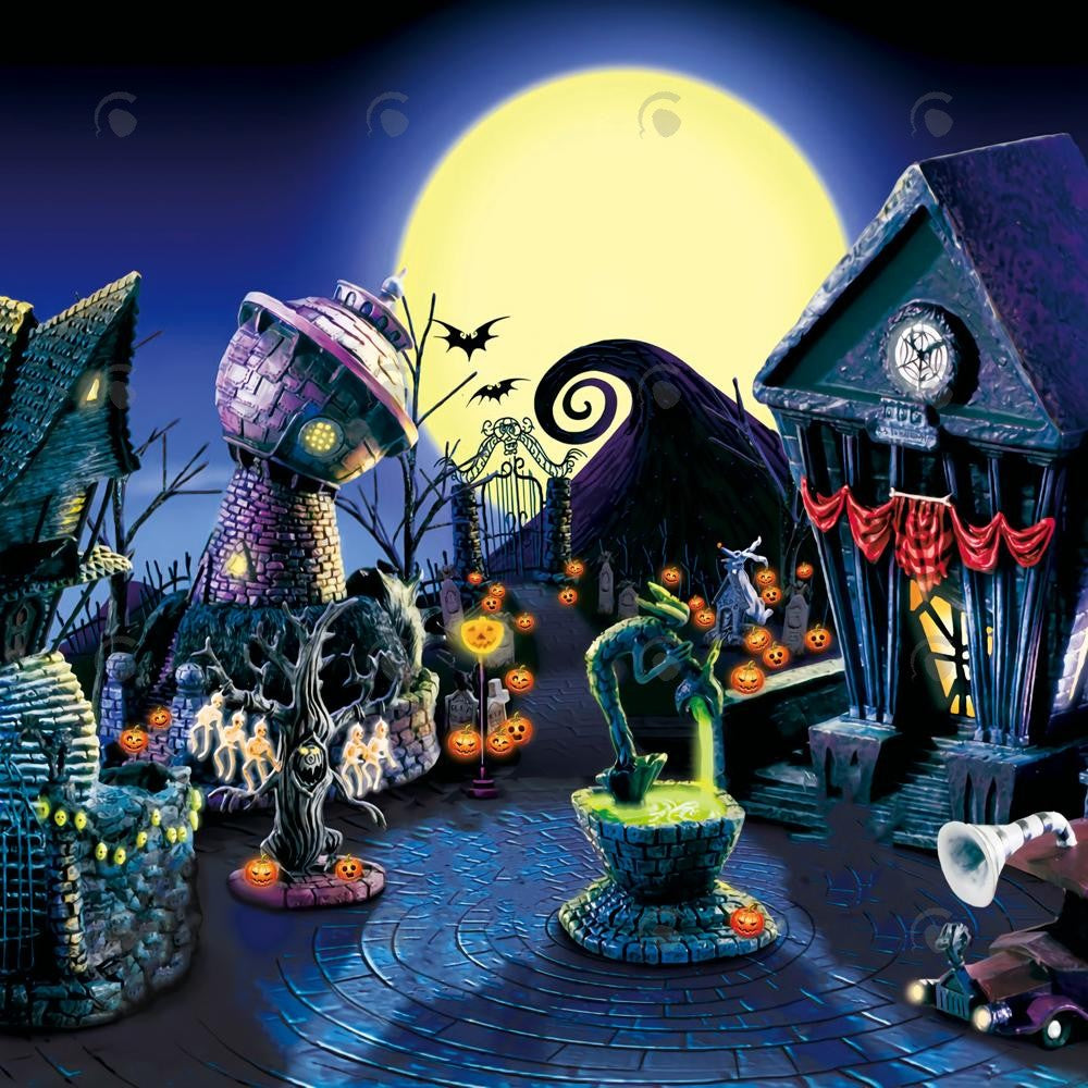 Allenjoy Horror Nightmare Town Photography Backdrop Gbsx-00984
