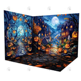 Allenjoy Horry Halloween Village Night Room Set Backdrop Gbsx-00788&Ym8T-B0499&Gbsx-00918