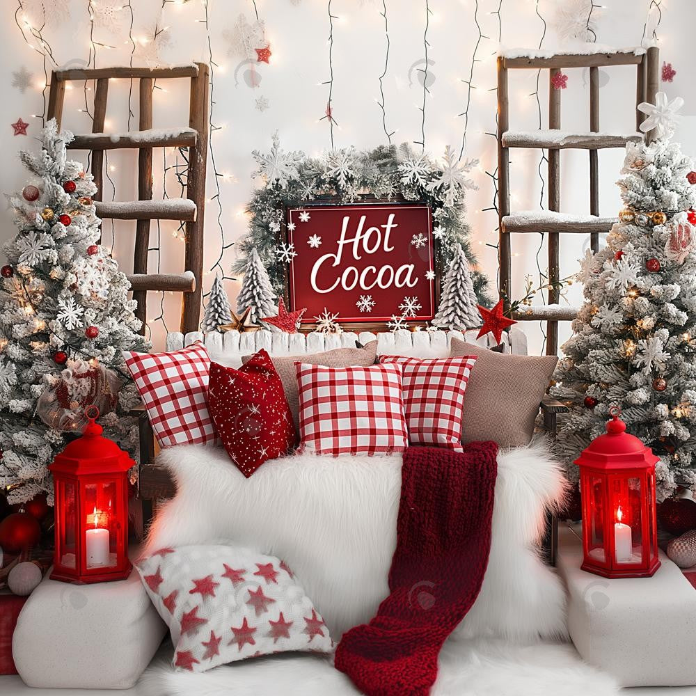 Allenjoy Hot Cocoa Bar Bed Photography Backdrop Gbsx-00324
