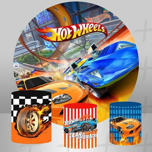 Racing Cars Custom Round Backdrop With Plinths AS-DLZ-5ec4e5