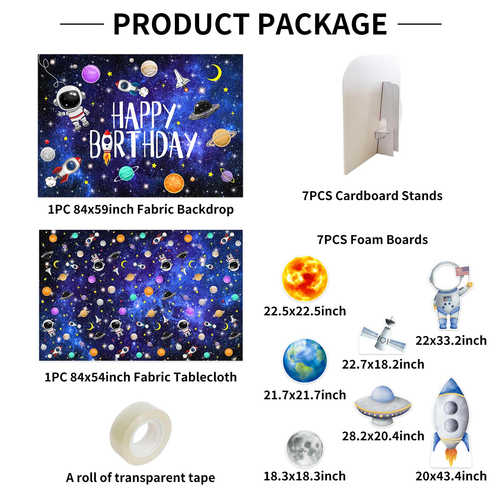Allenjoy Space Astronaut Party Prop Foam Board Cutout Set