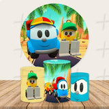 cartoon truck Custom Round Backdrop With Plinths AS-DLZ-c01e05