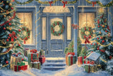 Allenjoy Lighted Christmas House Photography Backdrop GBSX-00146