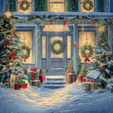 Allenjoy Lighted Christmas House Photography Backdrop GBSX-00147