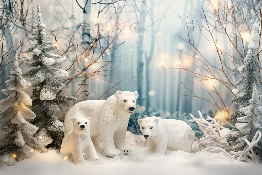 Allenjoy Little Polar Bear Photography Backdrop Gbsx-00859