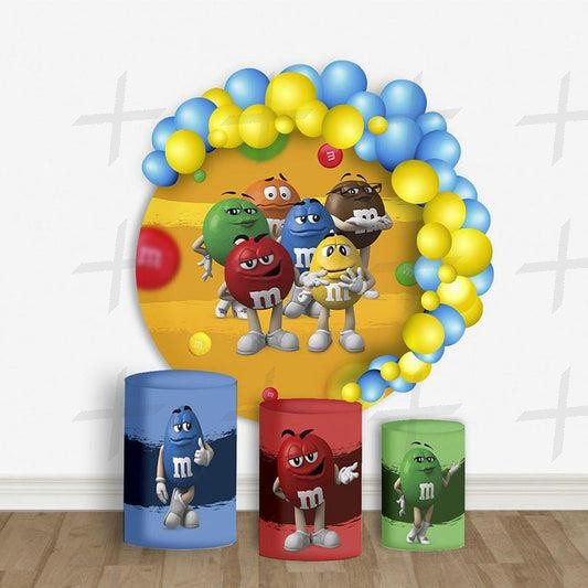 Chocolate Custom Round Backdrop With Plinths AS-DLZ-f1327d