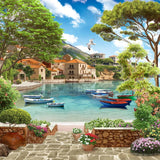 Allenjoy Mediterranean Village Photography Backdrop Gbsx-00426