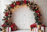 Allenjoy Merry Christmas Arched Wall Photography Backdrop Gbsx-01110