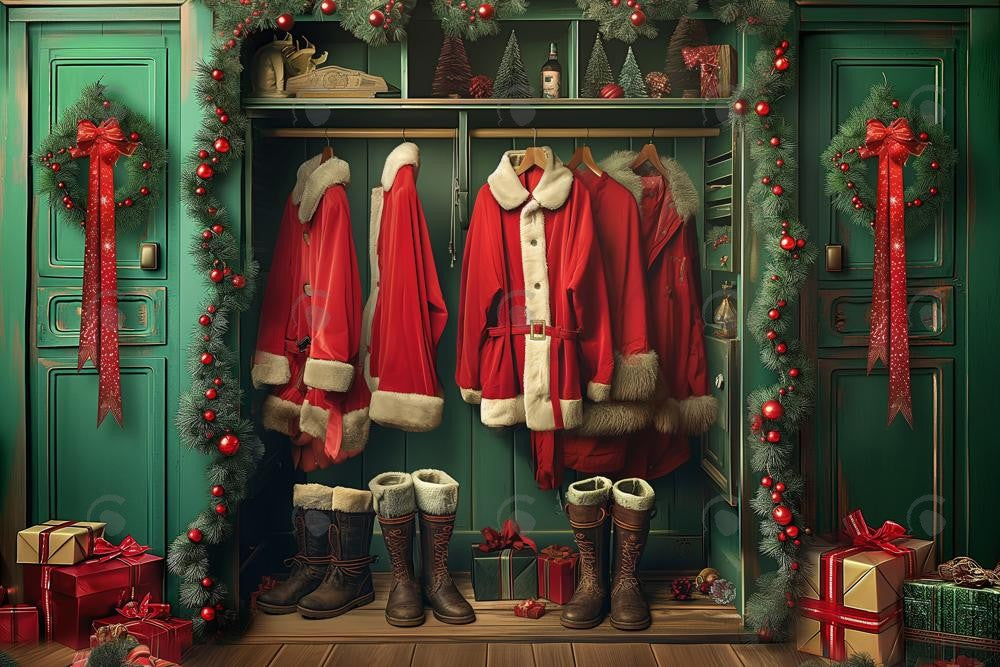 Allenjoy Merry Christmas Closet Photography Backdrop Gbsx-00329