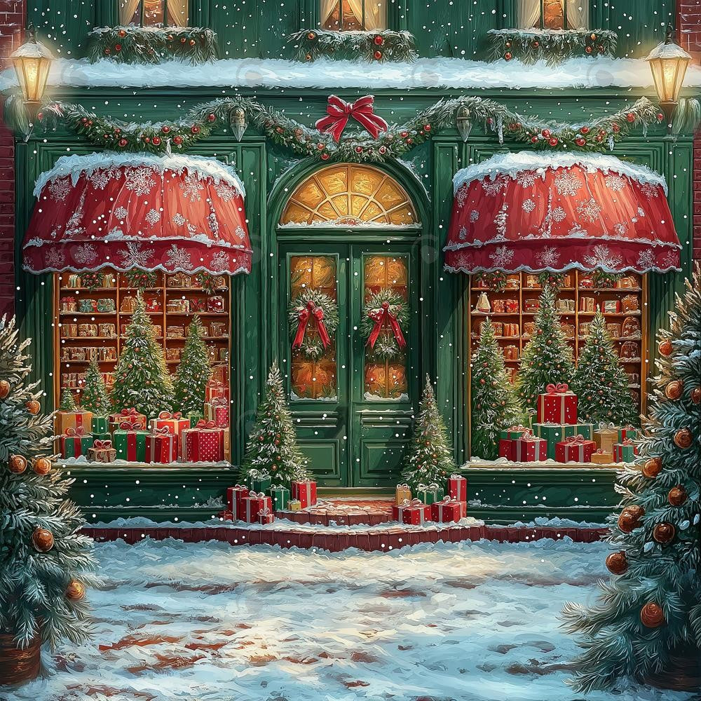 Allenjoy Merry Christmas Market Shop Wonderland Photography Backdrop Gbsx-01082