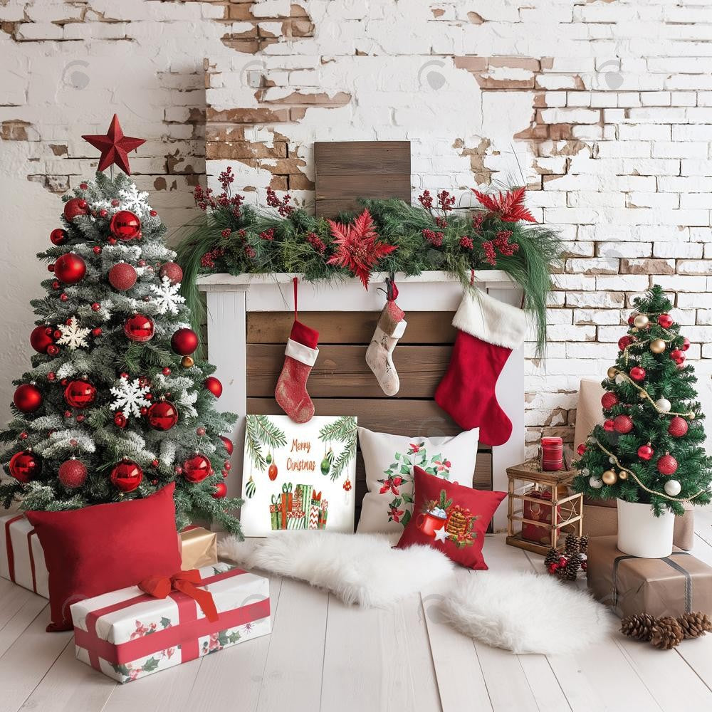 Allenjoy Merry Christmas Morning Photography Backdrop Gbsx-00709