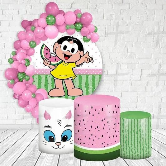 Fun Friends Squad Custom Round Backdrop With Plinths AS-DLZ-27110d